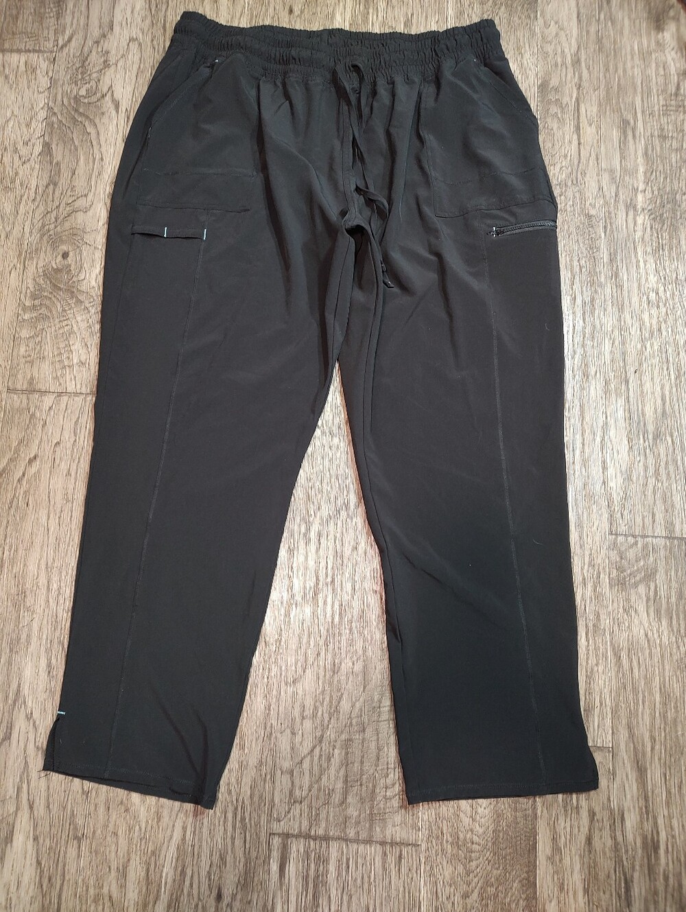 Scrubstar Black Elastic-Waist Jogger Pants Size 3XL
